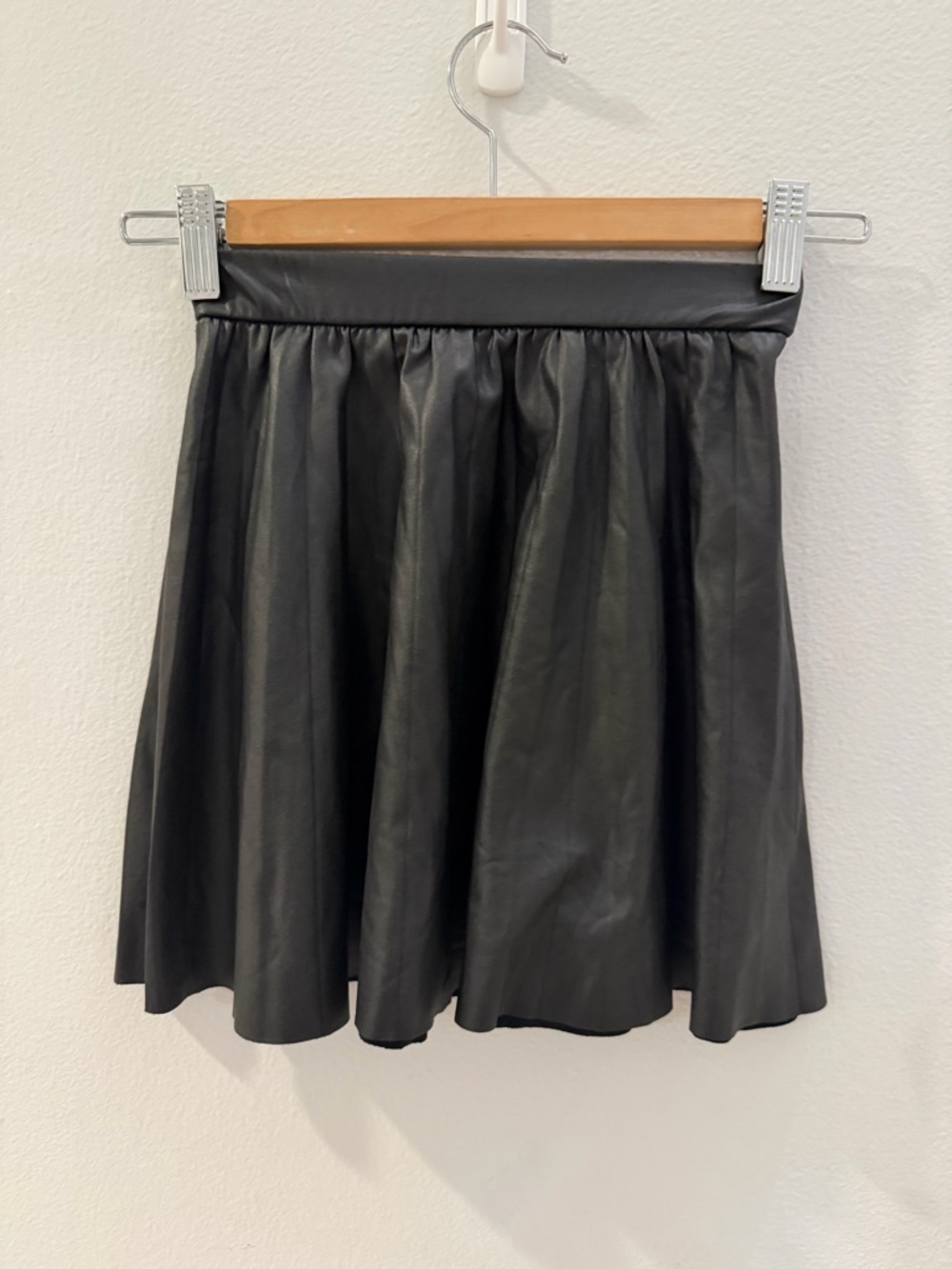 ZaraBlack Faux Leather A-Line Skirt